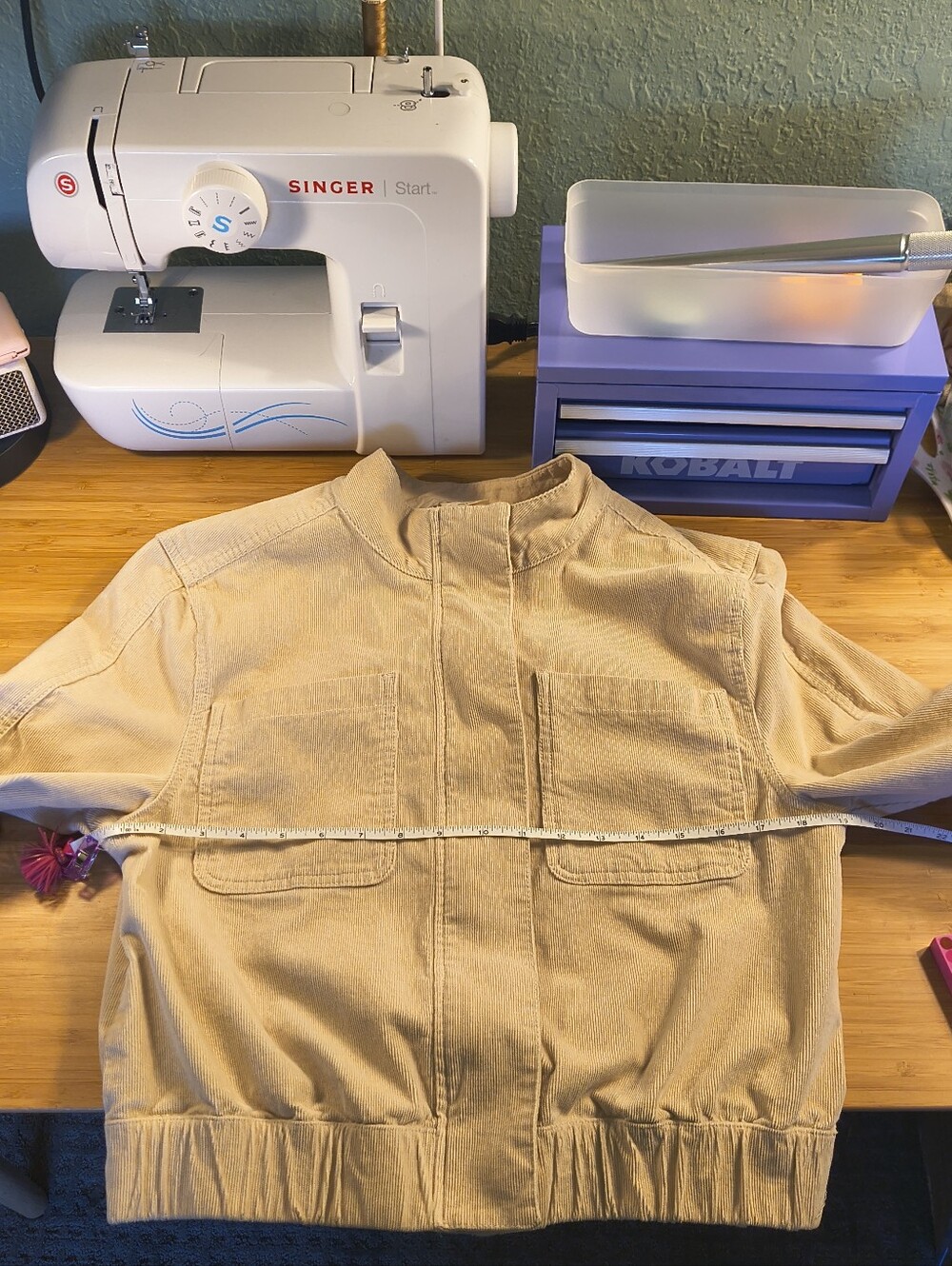 Pact Organic Cotton Corduroy Cropped Bomber Utility Jacket Beige - Size M - Picture 11 of 14